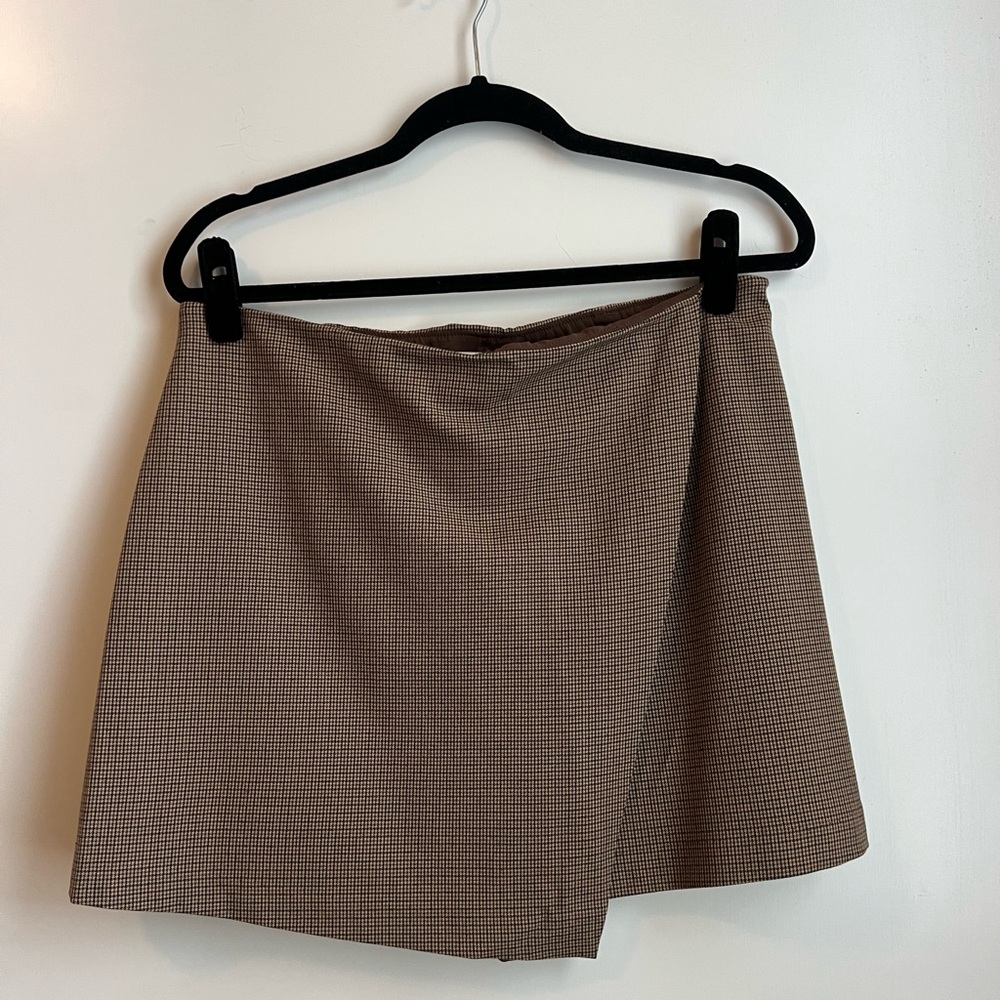 Abercrombie & Fitch High Rise Tailored Wrap Mini Skort